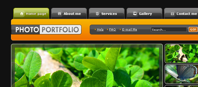 Web Skin Design for Photography Portfolio