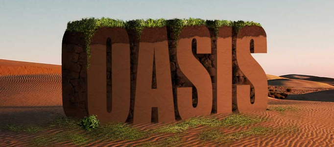 Create a Super 3D Text Scene with Desert Background