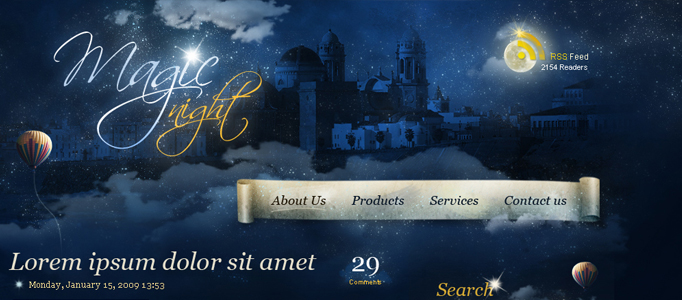 Create a Fantastic Magic Night Web Design Theme in Photoshop