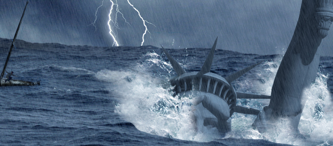 Create a Massive Tsunami Impacting the Statue of Liberty Scene