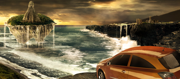 Create a Fantastic Natural Scene for an Awesome Car