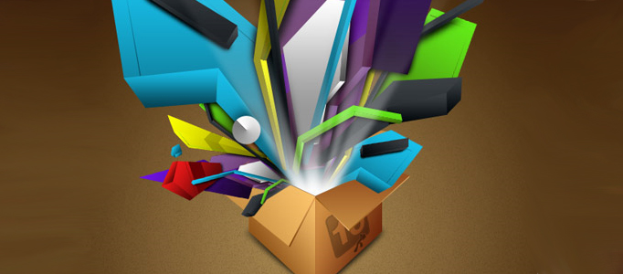 Super 3D Box Gift Creation by Photoshop