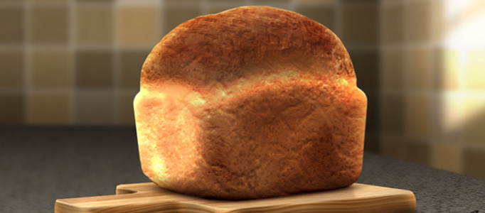 Create a Nice 3D Bread on a Chopping Board