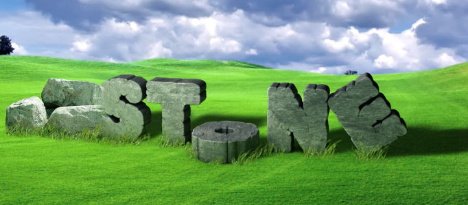 Create a Nice 3D Stone Text Effect on Grass Field