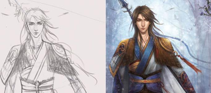 Painting an Amazing Cartoon Samurai