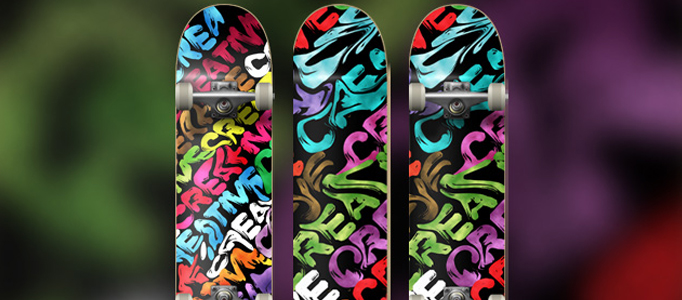 Design a Fantastic Color-Mixed Skateboard