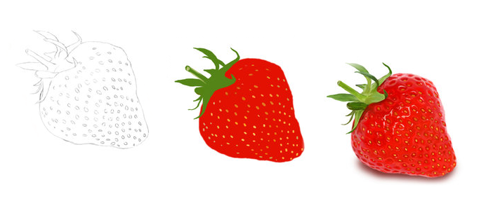 Drawing a Realistic Strawberry using Photoshop