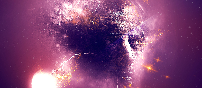 Create a Human Face in Universe Background