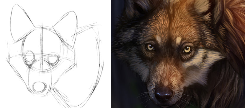 Drawing a Fantastic Wolf in Photoshop