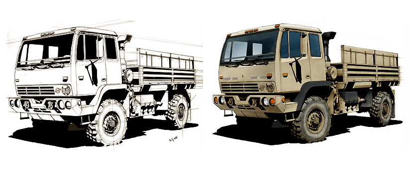 Drawing a Realistic Truck in Photoshop