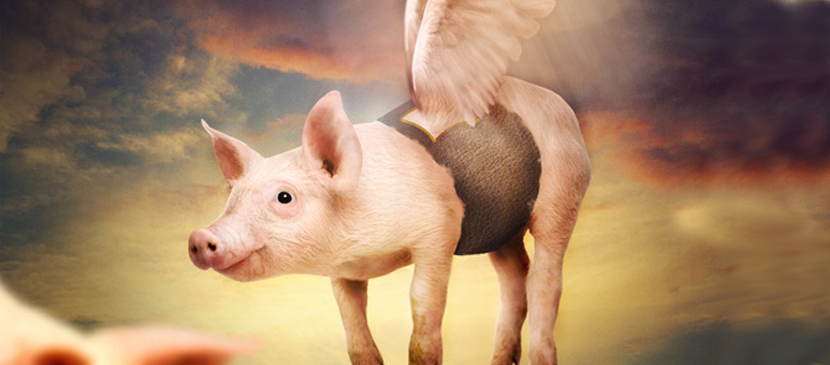 Manipulating a Funny Flying Pig Scene