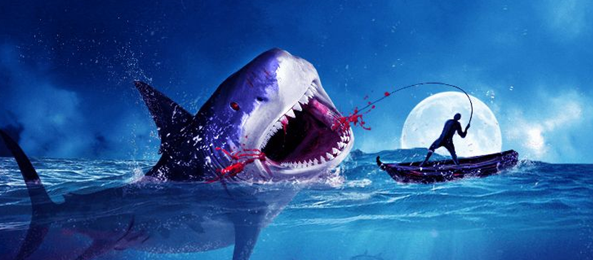 Photo Manipulatiion – Catching a Big Shark Scene