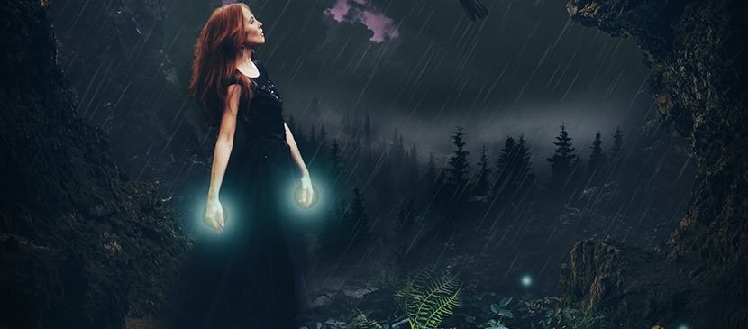 Create a Stormy Fantasy Scene of a Fairy