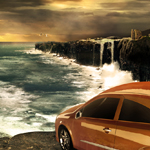 create a natural scene for an awesome car