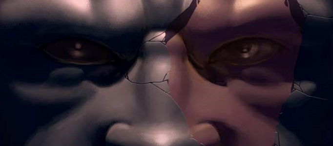 how to draw a realistic broken mask on a face l