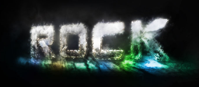 Fantastic Text Effect - Rock Standing on Colorful Ground