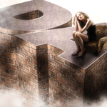 Fantansy Photo Effect Lady Sitting on Art Wall