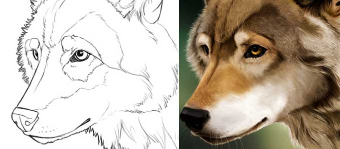 Realistically Painting for an Animal Artwork