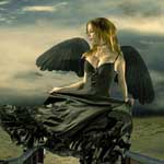 An Incredible Dark Angle in a Storm Background