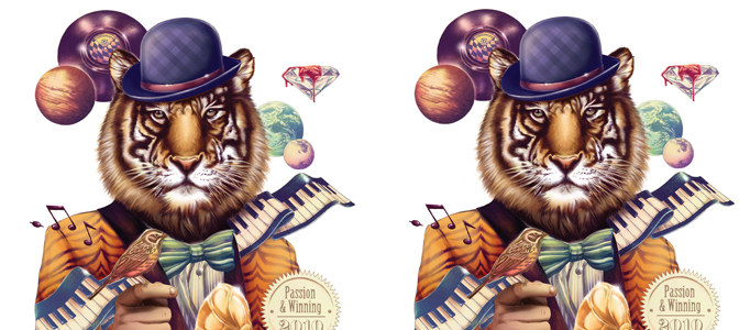 Painting a Nice Looking Human Tiger Portrait