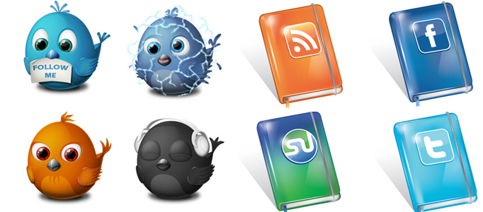 100 Communications Templates, Twitter and Media Icons