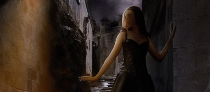 Night Scenery Creation - Pretty Lady under a Dark Moon