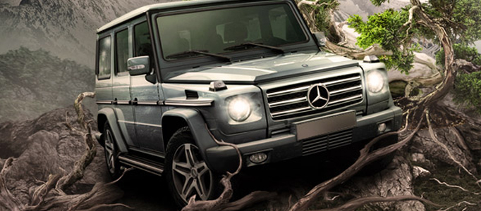 Create a Fantastic Scene - Car Trapped by Tree