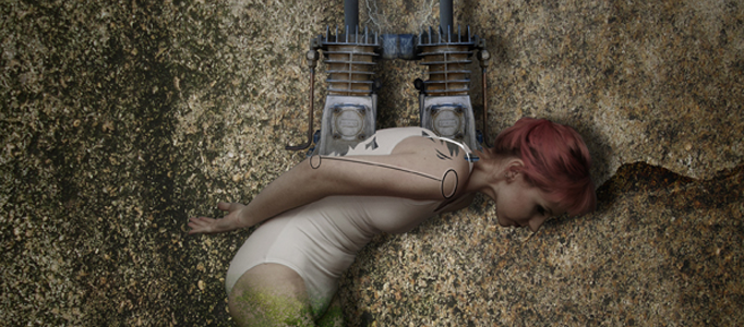 Photo Manipulation - Lady Down to the Water