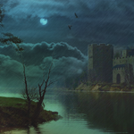 A Wonderful Night Scene for a Castle and River