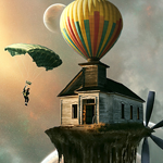 Landing on a Sky House Scene