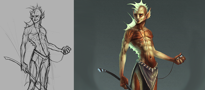 Digital Painting for a Cartoon Character L