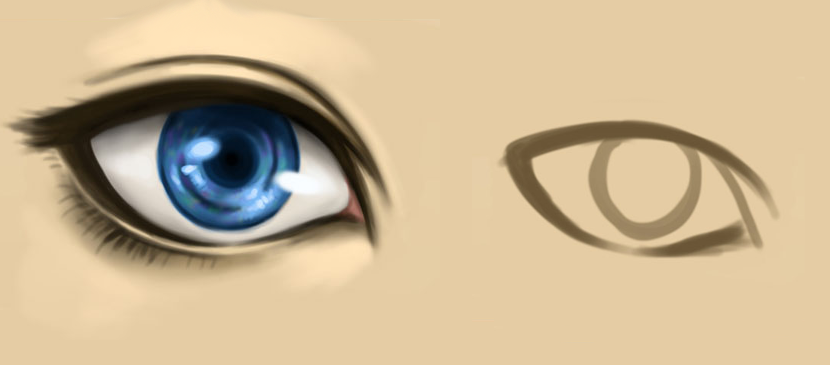 Drawing a Human Eye for Cartoon Character L