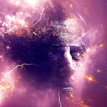 Create a Human Face in Universe Background