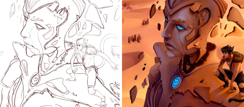 Digital Painting for a Nice Cartoon Drawing L