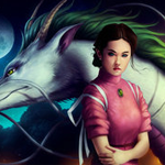 Digital Painting a Nice Cartoon Dragon and a Lady