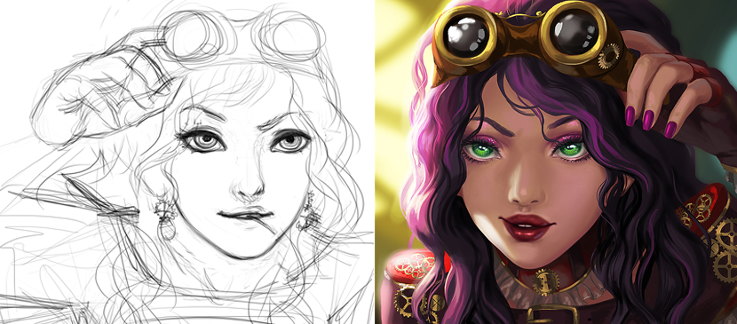 Step by Step to Paint a Cartoon Lady Artwork