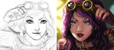 Step by Step to Paint a Cartoon Lady Artwork L