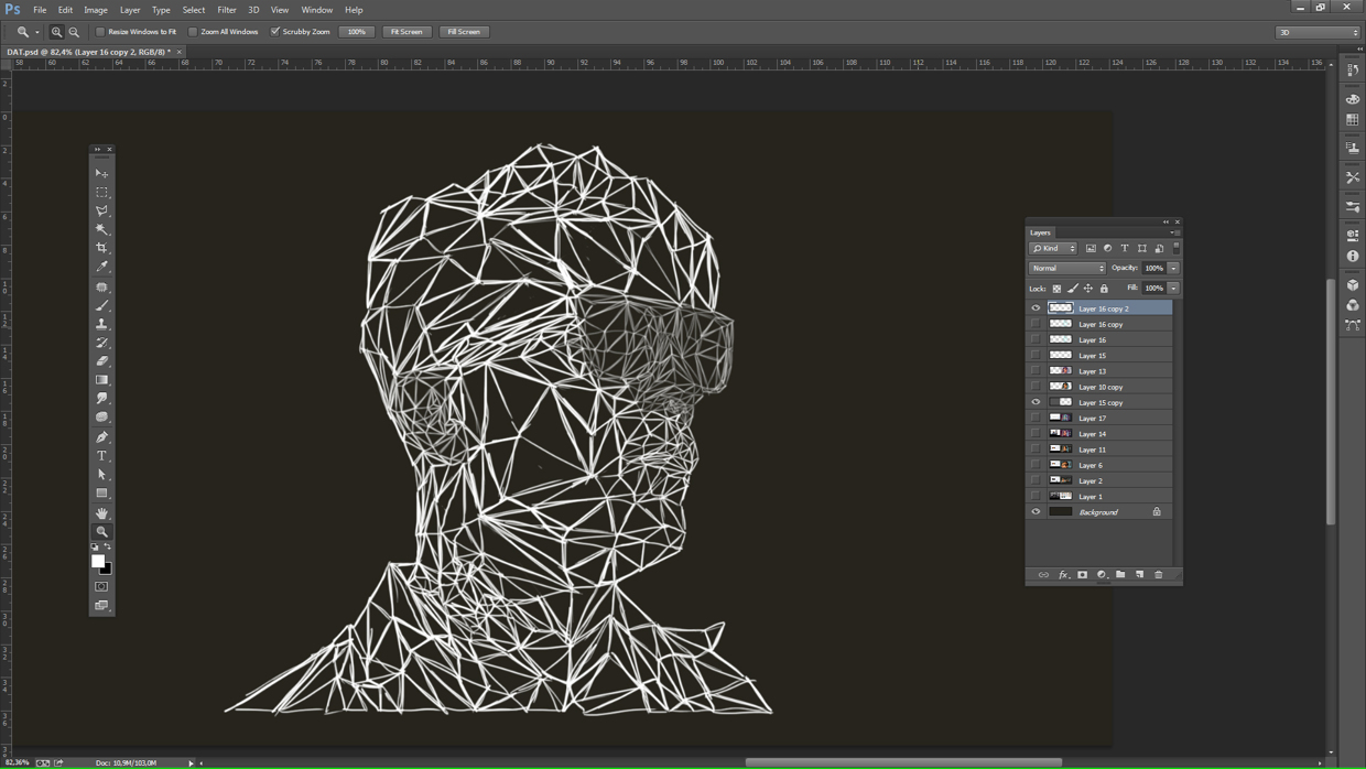 Low poly Self Portrait Photoshop Tutorial